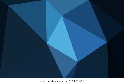 DARK BLUE vector modern geometrical abstract background. Texture, new background. Geometric background in Origami style with gradient. 