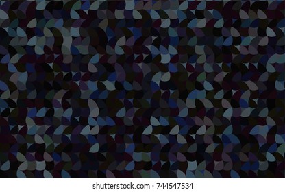 Dark BLUE vector modern geometrical circle abstract background. Dotted texture template. Geometric pattern in halftone style with gradient. 