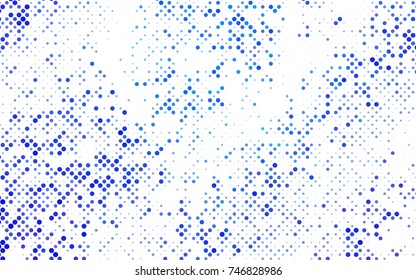 Dark BLUE vector modern geometrical circle abstract background. Dotted texture template. Geometric pattern in halftone style with gradient. 