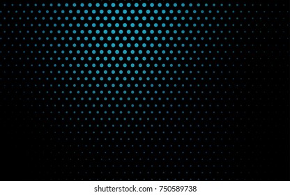 Dark BLUE vector modern geometrical circle abstract background. Dotted texture template. Geometric pattern in halftone style with gradient. 