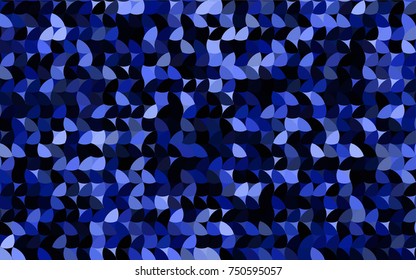Dark BLUE vector modern geometrical circle abstract background. Dotted texture template. Geometric pattern in halftone style with gradient. 