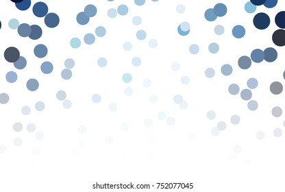 Dark BLUE vector modern geometrical circle abstract background. Dotted texture template. Geometric pattern in halftone style with gradient. 