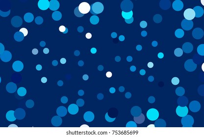 Dark BLUE vector modern geometrical circle abstract background. Dotted texture template. Geometric pattern in halftone style with gradient. 