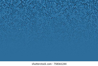 Dark BLUE vector modern geometrical circle abstract background. Dotted texture template. Geometric pattern in halftone style with gradient. 