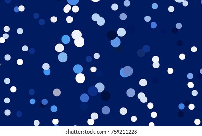 Dark BLUE vector modern geometrical circle abstract background. Dotted texture template. Geometric pattern in halftone style with gradient. 