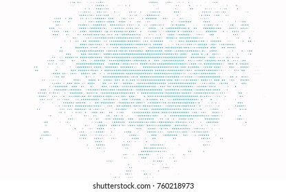 Dark BLUE vector modern geometrical circle abstract background. Dotted texture template. Geometric pattern in halftone style with gradient. 
