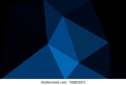 DARK BLUE vector modern geometrical abstract background. Texture, new background. Geometric background in Origami style with gradient. 