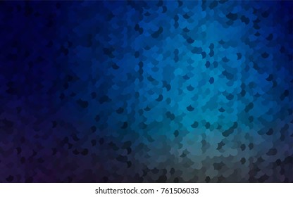 Dark BLUE vector modern geometrical circle abstract background. Dotted texture template. Geometric pattern in halftone style with gradient. 