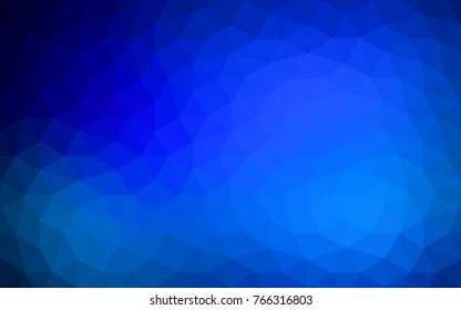 DARK BLUE vector modern geometrical abstract background. Texture, new background. Geometric background in Origami style with gradient. 