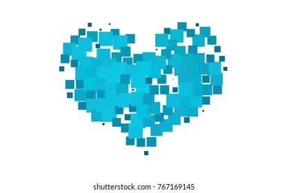 Dark BLUE vector modern geometrical background. Abstract template. Geometric pattern in square style with gradient.