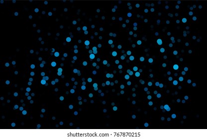 Dark BLUE vector modern geometrical circle abstract background. Dotted texture template. Geometric pattern in halftone style with gradient. 
