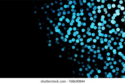 Dark BLUE vector modern geometrical circle abstract background. Dotted texture template. Geometric pattern in halftone style with gradient. 
