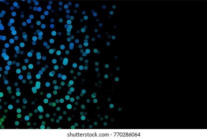 Dark BLUE vector modern geometrical circle abstract background. Dotted texture template. Geometric pattern in halftone style with gradient. 