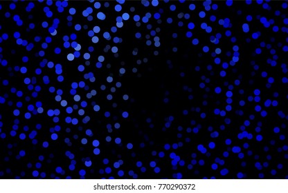 Dark BLUE vector modern geometrical circle abstract background. Dotted texture template. Geometric pattern in halftone style with gradient. 