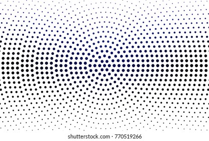 DARK BLUE vector modern geometrical circle abstract background. Dotted texture template. Geometric pattern in halftone style with gradient. 