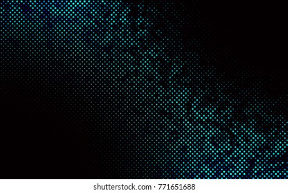 Dark BLUE vector modern geometrical circle abstract background. Dotted texture template. Geometric pattern in halftone style with gradient. 