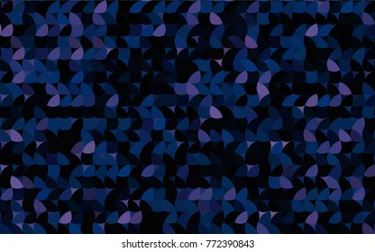 Dark BLUE vector modern geometrical circle abstract background. Dotted texture template. Geometric pattern in halftone style with gradient. 