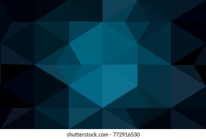 DARK BLUE vector modern geometrical abstract background. Texture, new background. Geometric background in Origami style with gradient. 