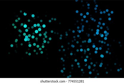 Dark BLUE vector modern geometrical circle abstract background. Dotted texture template. Geometric pattern in halftone style with gradient. 