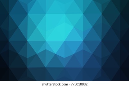 DARK BLUE vector modern geometrical abstract background. Texture, new background. Geometric background in Origami style with gradient. 