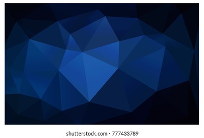 DARK BLUE vector modern geometrical abstract background. Texture, new background. Geometric background in Origami style with gradient. 
