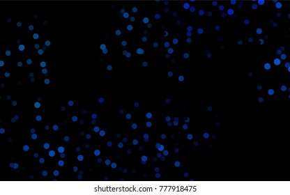 Dark BLUE vector modern geometrical circle abstract background. Dotted texture template. Geometric pattern in halftone style with gradient. 