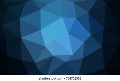 DARK BLUE vector modern geometrical abstract background. Texture, new background. Geometric background in Origami style with gradient. 