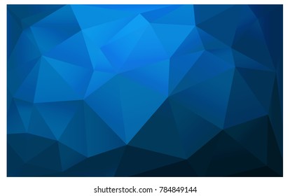DARK BLUE vector modern geometrical abstract background. Texture, new background. Geometric background in Origami style with gradient. 