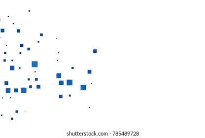 Dark BLUE vector modern geometrical background. Abstract template. Geometric pattern in square style with gradient.
