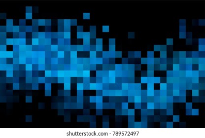 Dark BLUE vector modern geometrical background. Abstract template. Geometric pattern in square style with gradient.