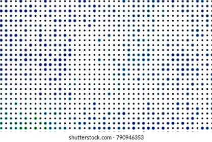 Dark BLUE vector modern geometrical circle abstract background. Dotted texture template. Geometric pattern in halftone style with gradient. 