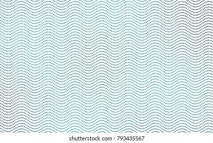 Dark BLUE vector modern geometrical circle abstract background. Dotted texture template. Geometric pattern in halftone style with gradient. 