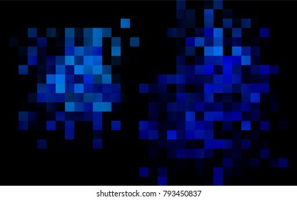Dark BLUE vector modern geometrical background. Abstract template. Geometric pattern in square style with gradient.