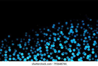 Dark BLUE vector modern geometrical circle abstract background. Dotted texture template. Geometric pattern in halftone style with gradient. 