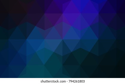 DARK BLUE vector modern geometrical abstract background. Texture, new background. Geometric background in Origami style with gradient. 