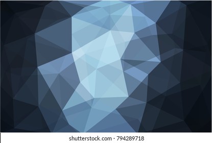 DARK BLUE vector modern geometrical abstract background. Texture, new background. Geometric background in Origami style with gradient. 