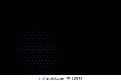Dark BLUE vector modern geometrical circle abstract background. Dotted texture template. Geometric pattern in halftone style with gradient. 