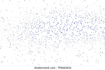 Dark BLUE vector modern geometrical circle abstract background. Dotted texture template. Geometric pattern in halftone style with gradient. 