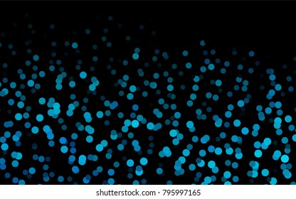 Dark BLUE vector modern geometrical circle abstract background. Dotted texture template. Geometric pattern in halftone style with gradient. 
