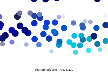 Dark BLUE vector modern geometrical circle abstract background. Dotted texture template. Geometric pattern in halftone style with gradient. 