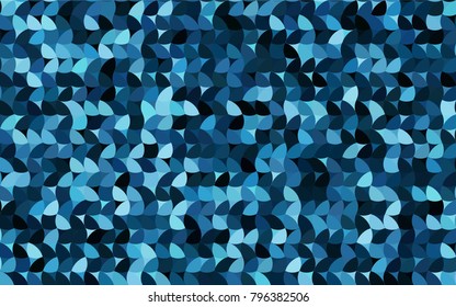 Dark BLUE vector modern geometrical circle abstract background. Dotted texture template. Geometric pattern in halftone style with gradient. 