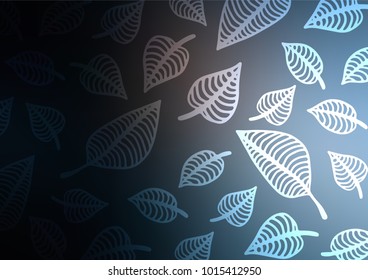 Dark BLUE vector natural abstract pattern. A vague abstract illustration with doodles in Indian style. A completely new template for your business design.