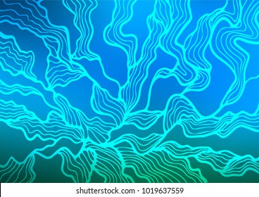 Dark BLUE vector natural abstract texture. Modern geometrical abstract illustration with doodles. The best blurred design for your business.