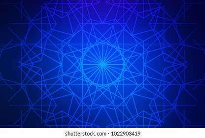 Dark BLUE vector natural abstract design. An elegant bright illustration with lines drawn by child in Natural style. A completely new design for your business.