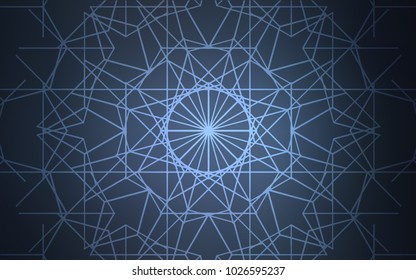 Dark BLUE vector natural abstract template. A completely new color illustration in doodle style drawn by child. The template can be used as a background for cell phones.