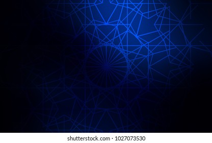 Dark BLUE vector natural abstract template. Childish elegant natural pattern with gradient. The pattern can be used for wallpapers and coloring books.