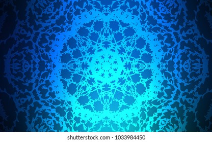 Dark BLUE vector natural abstract template. Shining colored illustration with childish doodles in Arabic style. A completely new design for your business.