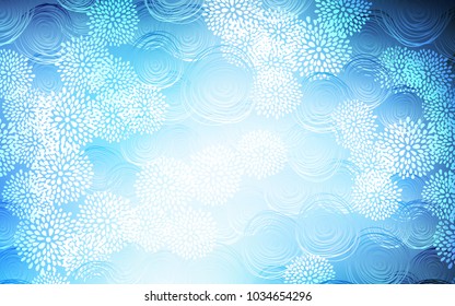 Dark BLUE vector natural abstract background. Brand-new colored illustration in blurry style with flowers. The pattern can be used for heads of websites and designs.