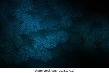 Dark BLUE vector natural abstract template. Brand-new colored illustration in blurry style with flowers. The template can be used as a background for cell phones.