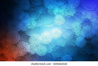 Dark BLUE vector natural abstract pattern. Decorative shining illustration with doodles on abstract template. Hand painted design for web, leaflet, textile.